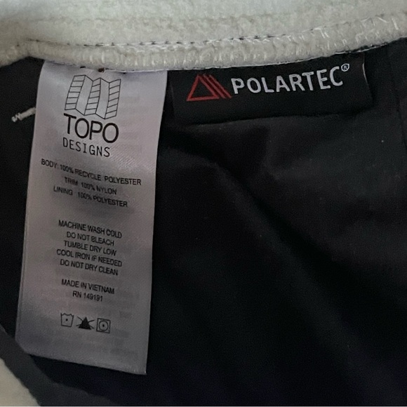 Topo Designs Mountain Fleece Pants Polartec Size Small White Black - Picture 7 of 12